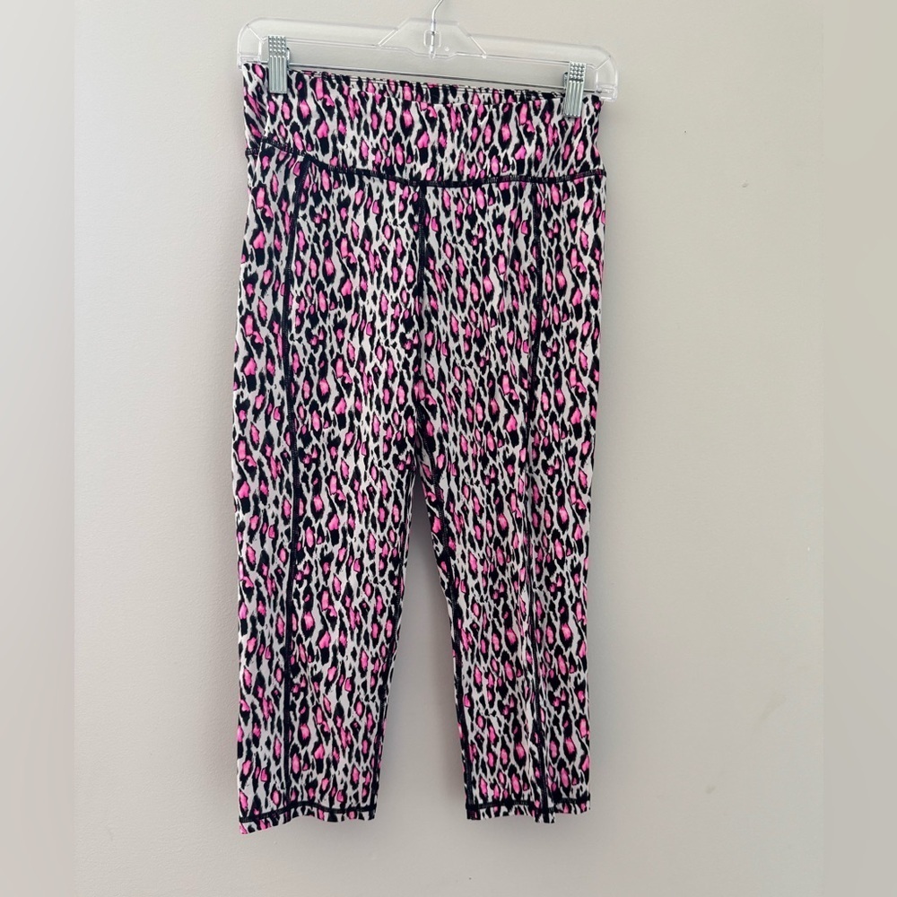 Betsey Johnson Pink and Black leopard print leggings